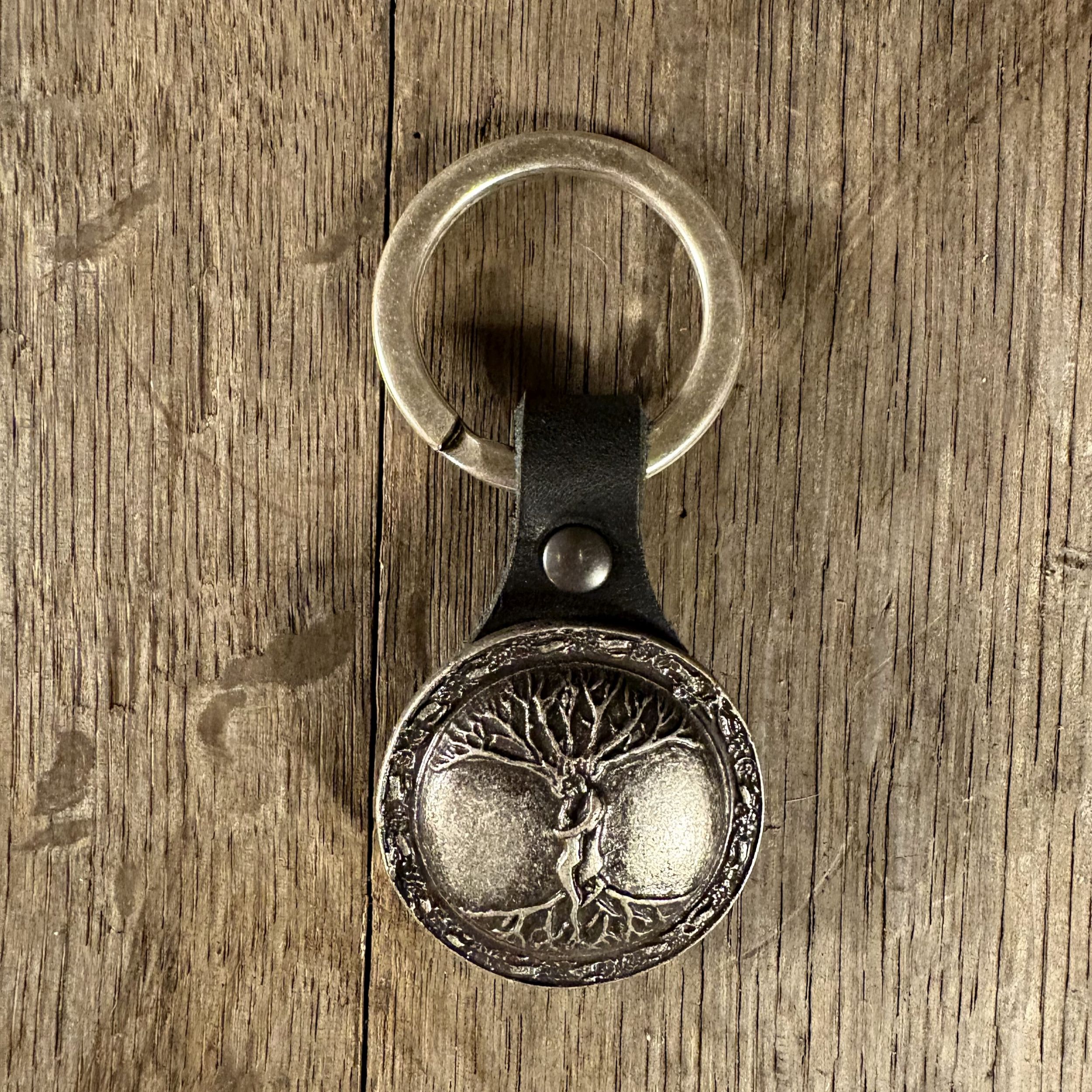 Schlüsselanhänger schwarz, Lebensbaum