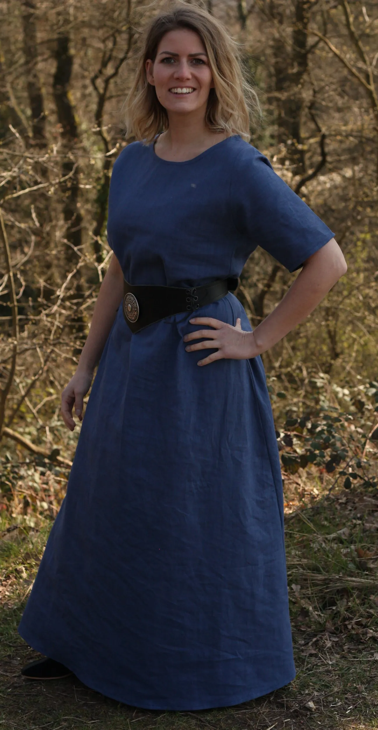 Kurzarmkleid aus Leinen Agnes