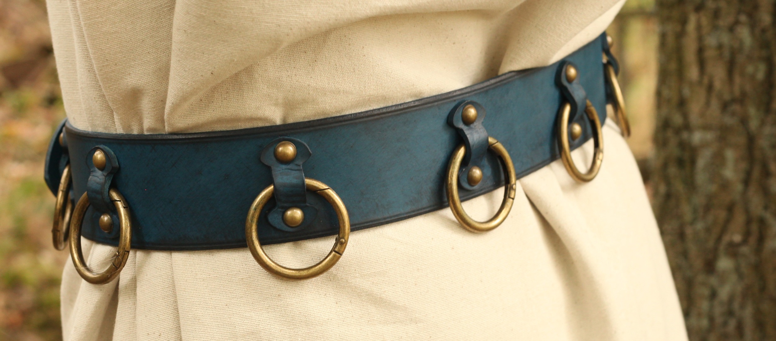 Ledergürtel 6cm Breite mit Ringen