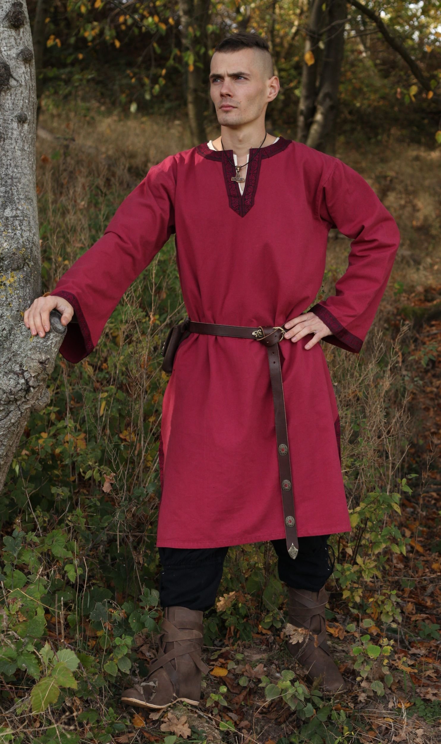 Langarm-Tunika mit Bordüre