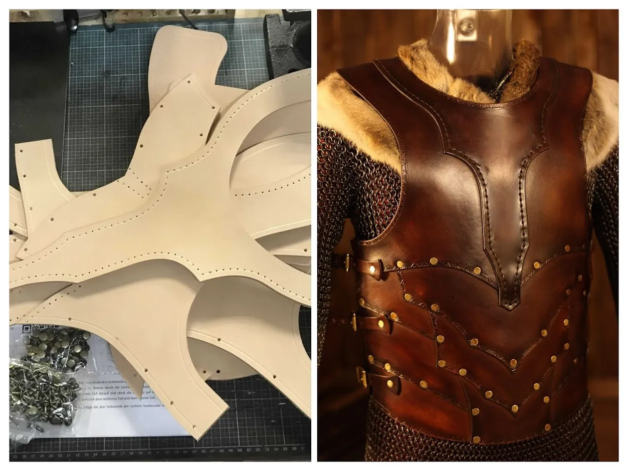 LARP Lederrüstung Draco Bausatz mit Handnaht
