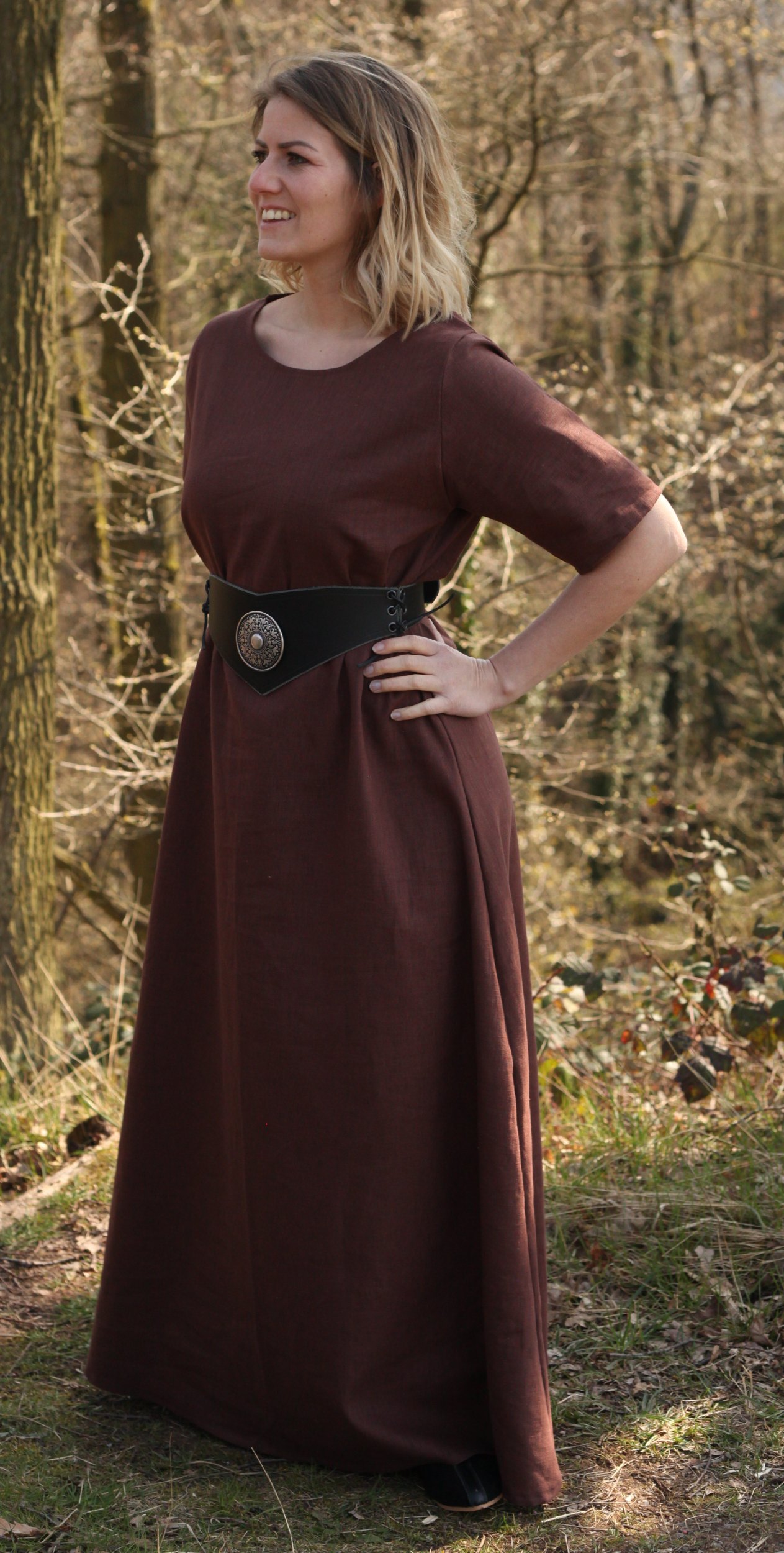 Kurzarmkleid aus Leinen Agnes