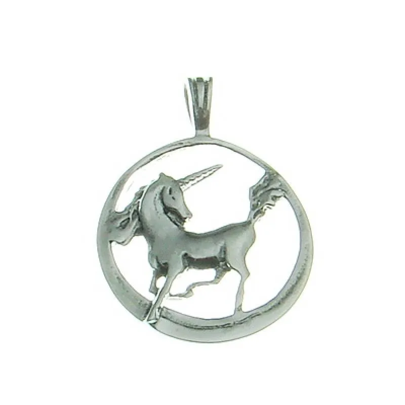 Silberanhänger Einhorn im Kreis
