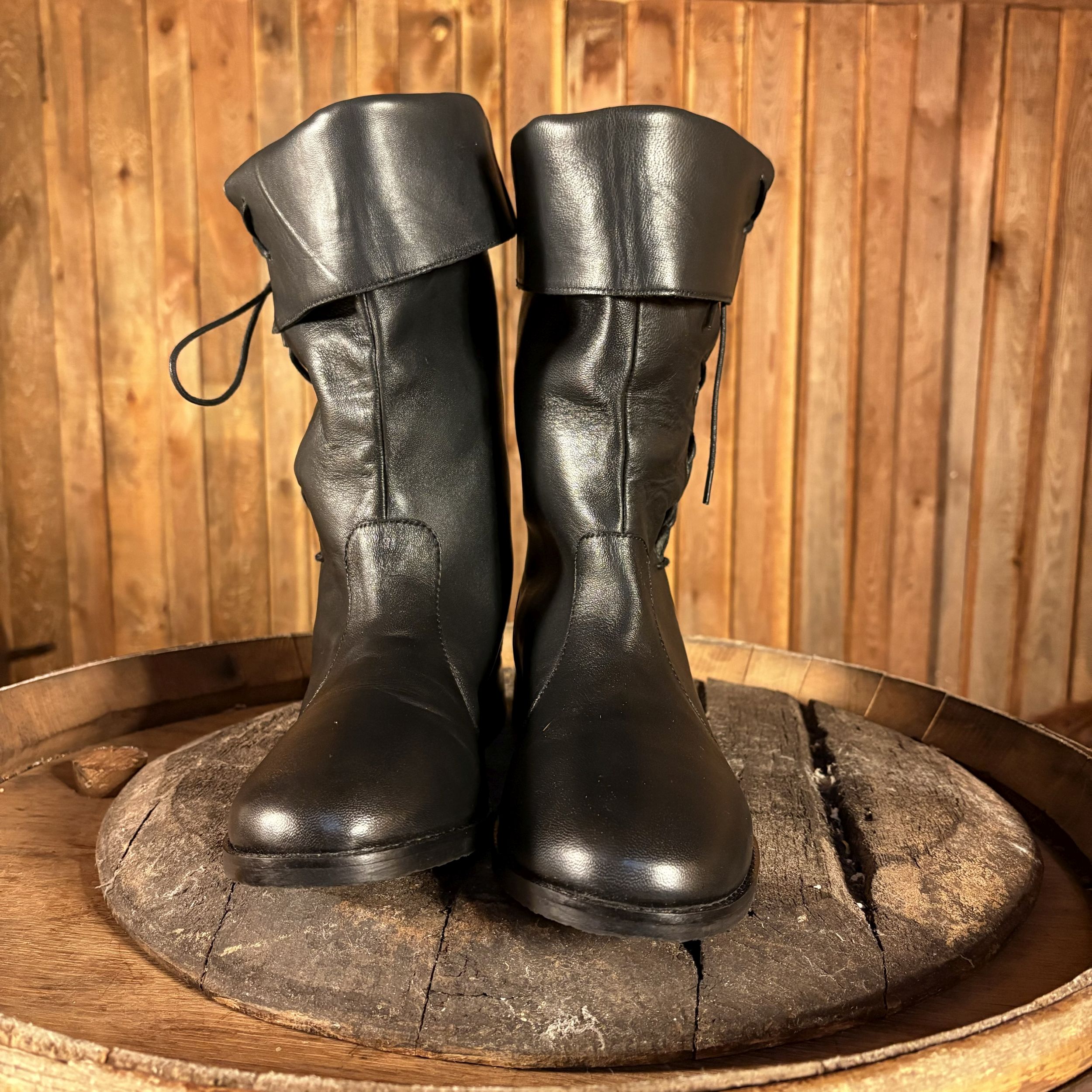 Lederstiefel Räuber schwarz