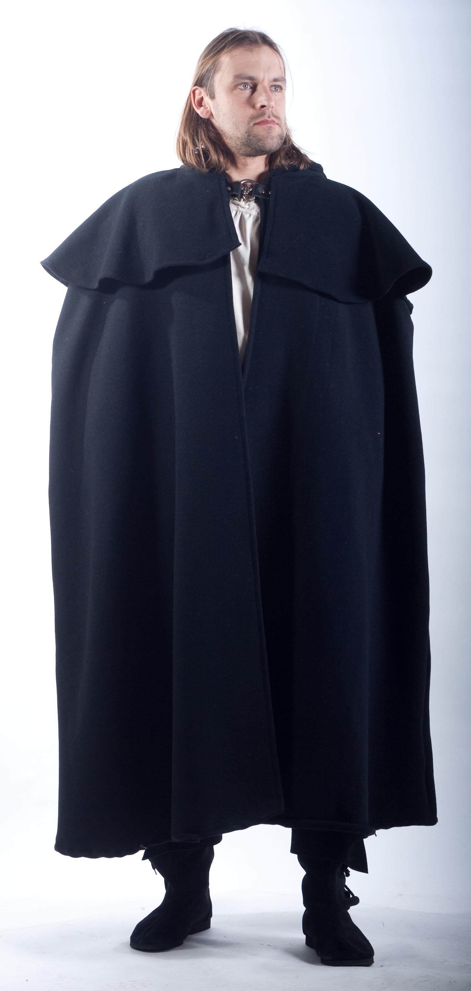 Woll-Umhang mit Gugelkapuze und Pelerine