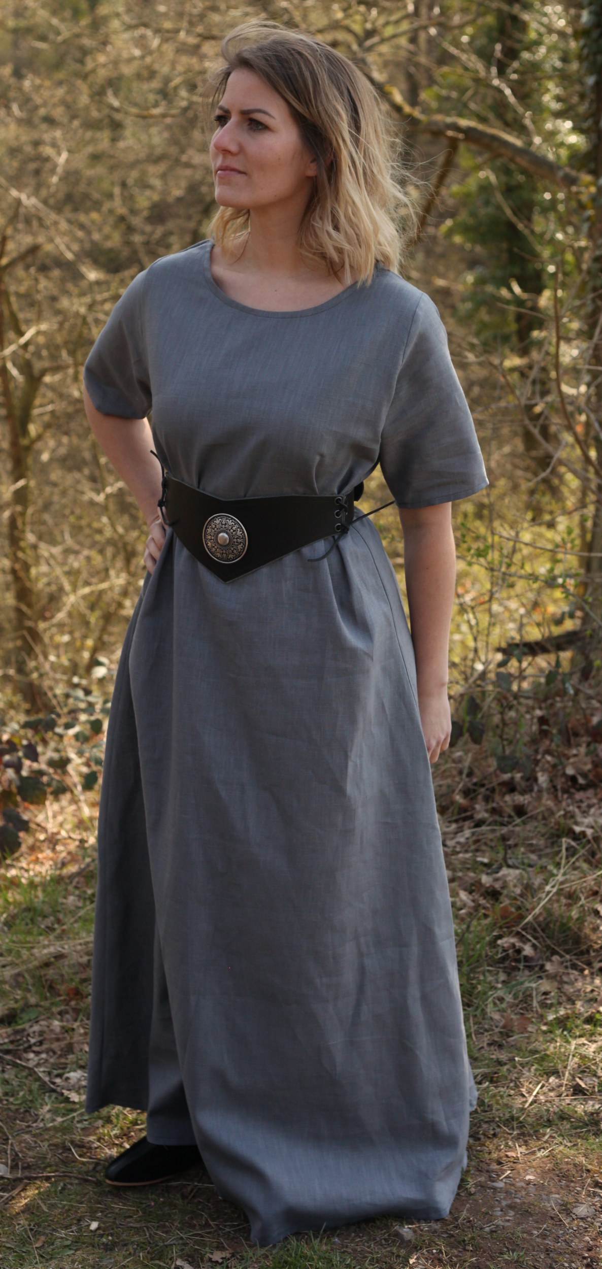 Kurzarmkleid aus Leinen Agnes