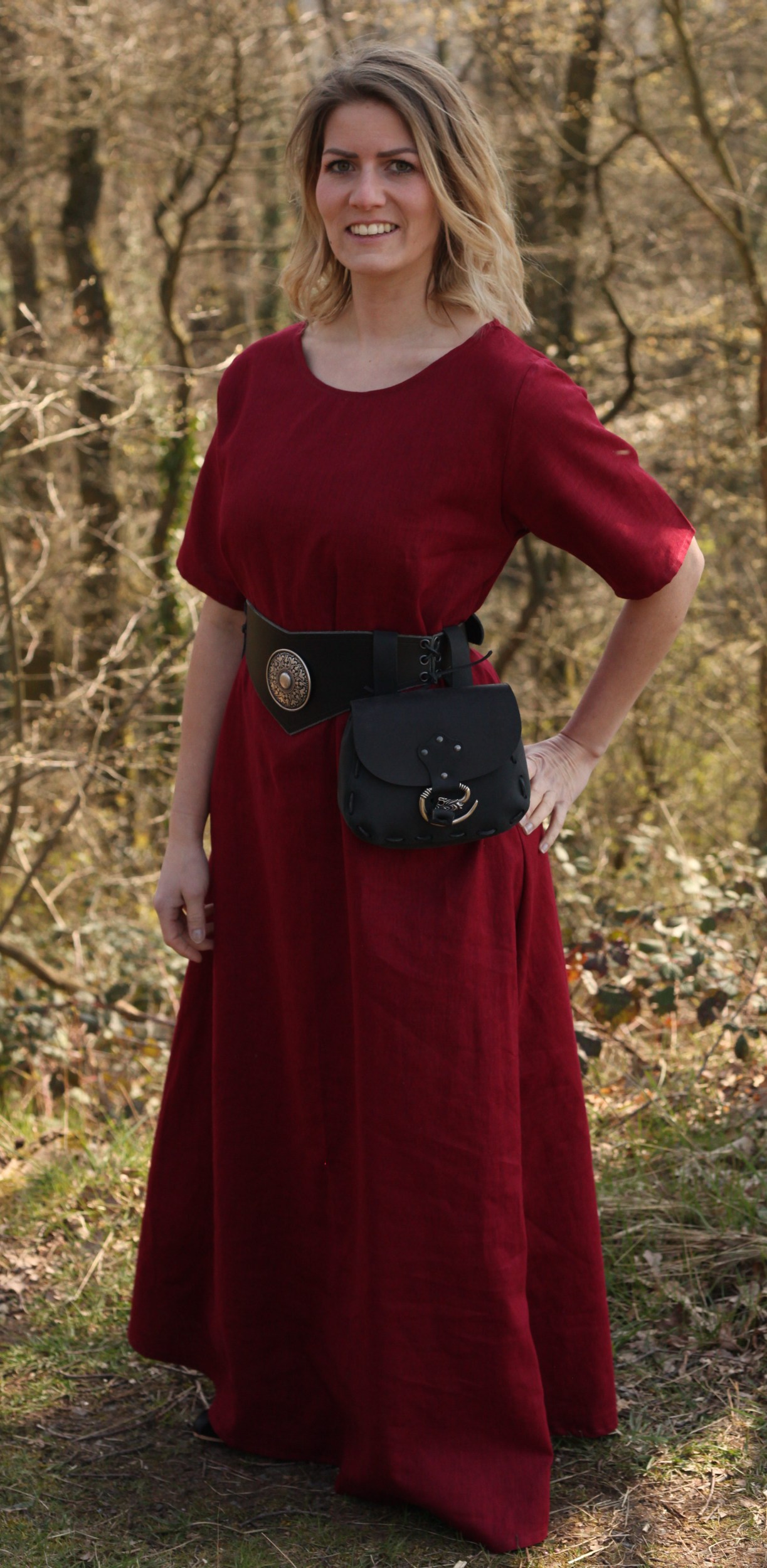 Kurzarmkleid aus Leinen Agnes