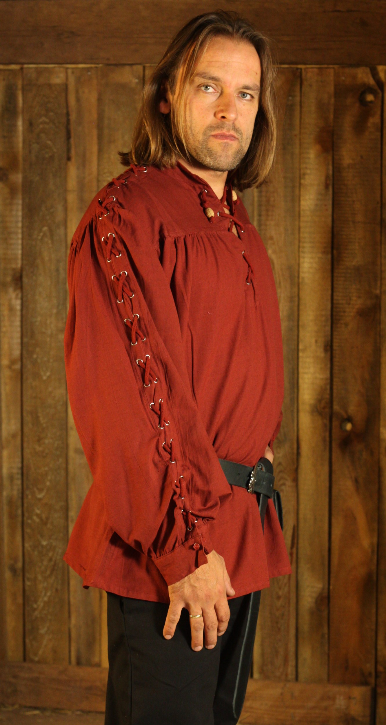 Mittelalter-Hemd, Ärmel geschnürt