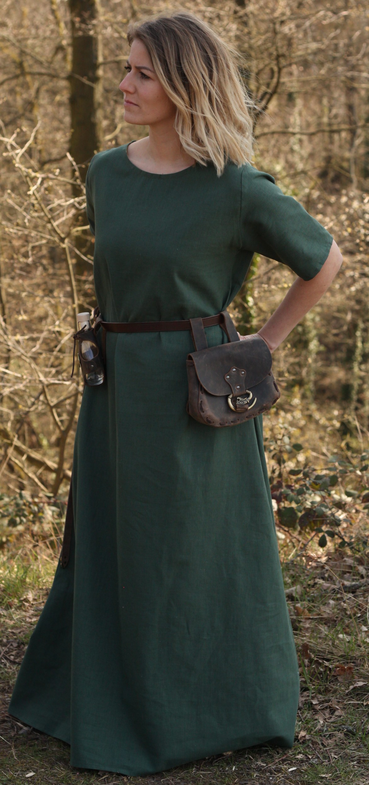 Kurzarmkleid aus Leinen Agnes