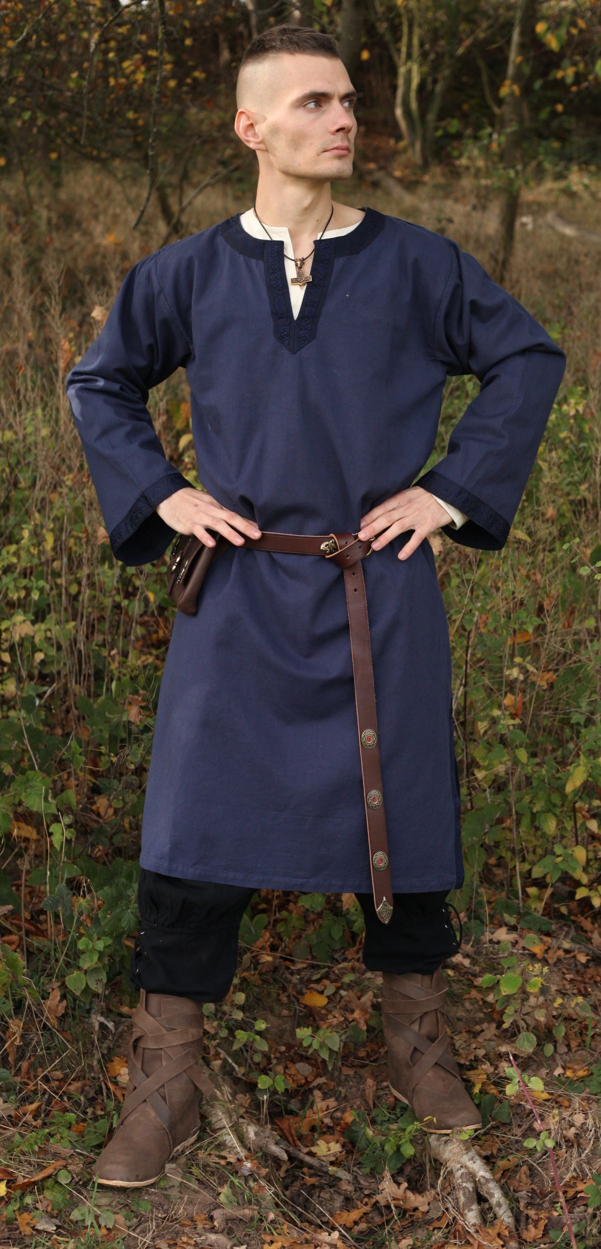 Langarm-Tunika mit Bordüre