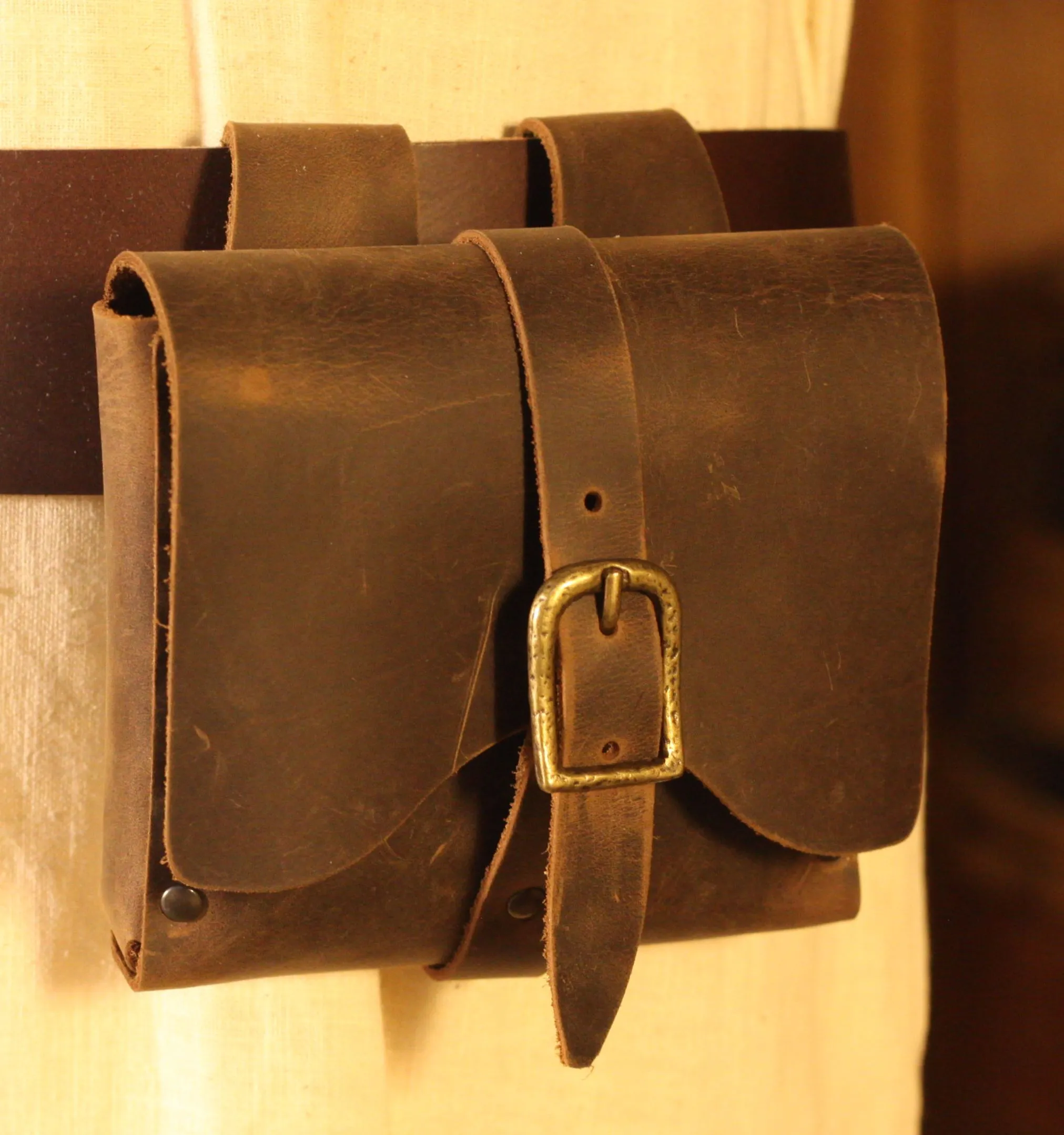 Kleine Gürteltasche aus Leder