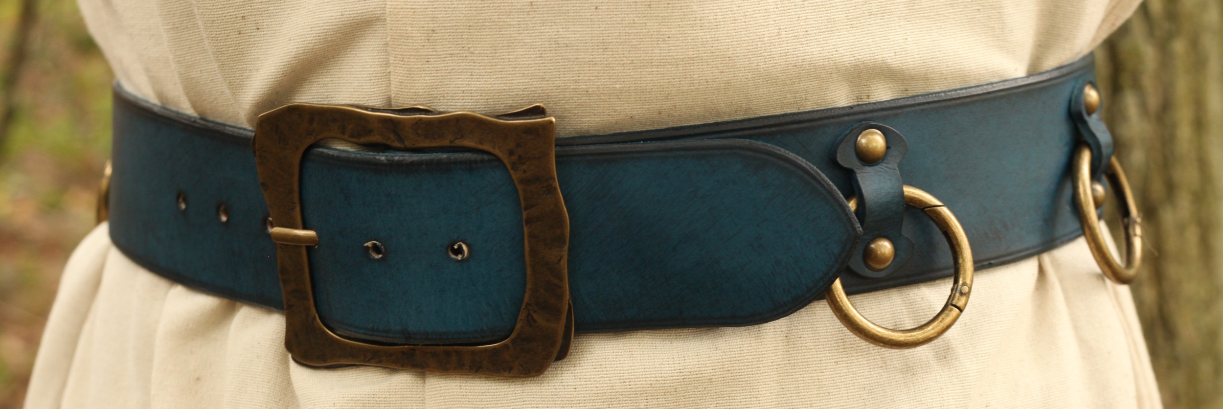 Ledergürtel 6cm Breite mit Ringen