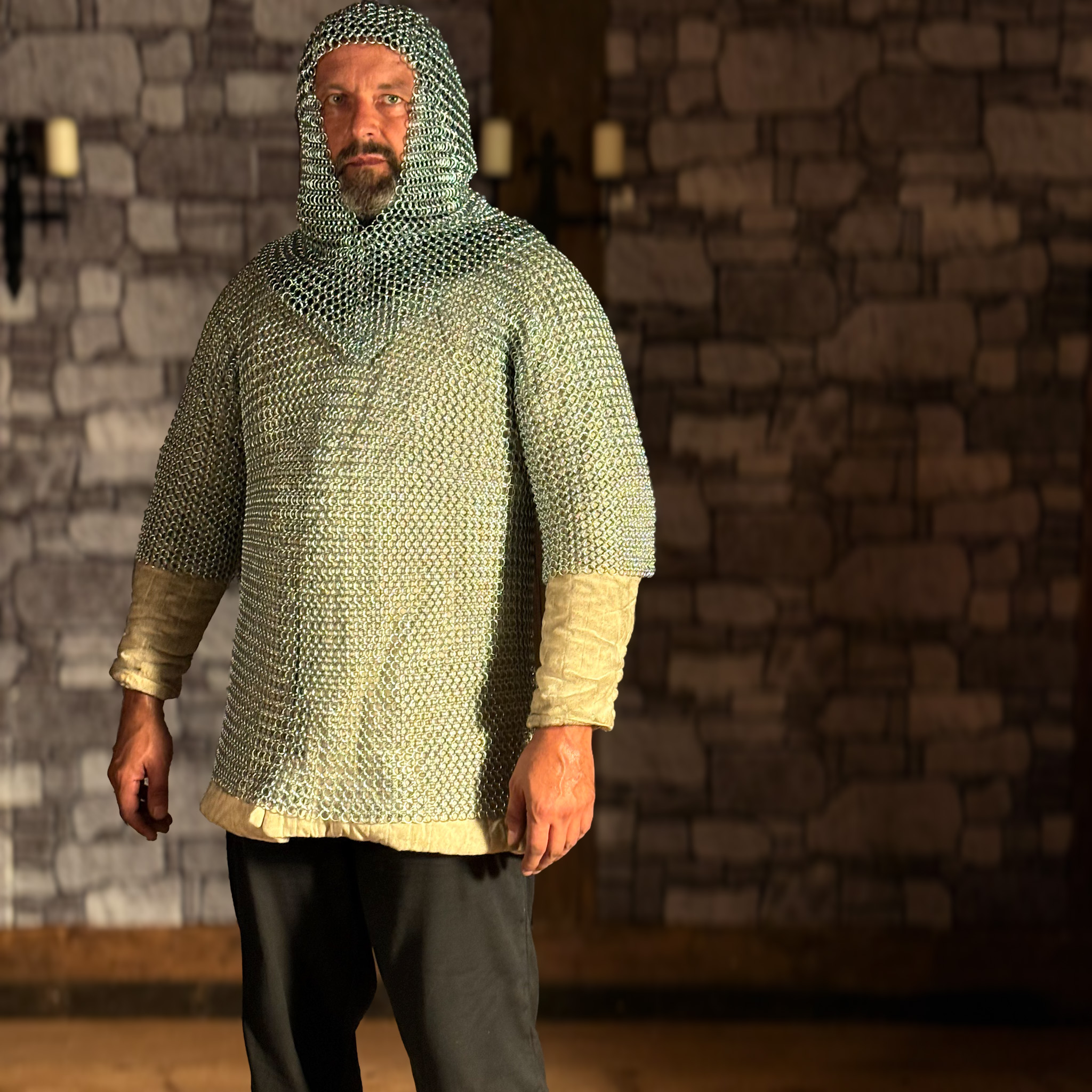 Kettenhemd Haubergeon + Kettenhaube 10mm, verzinkt