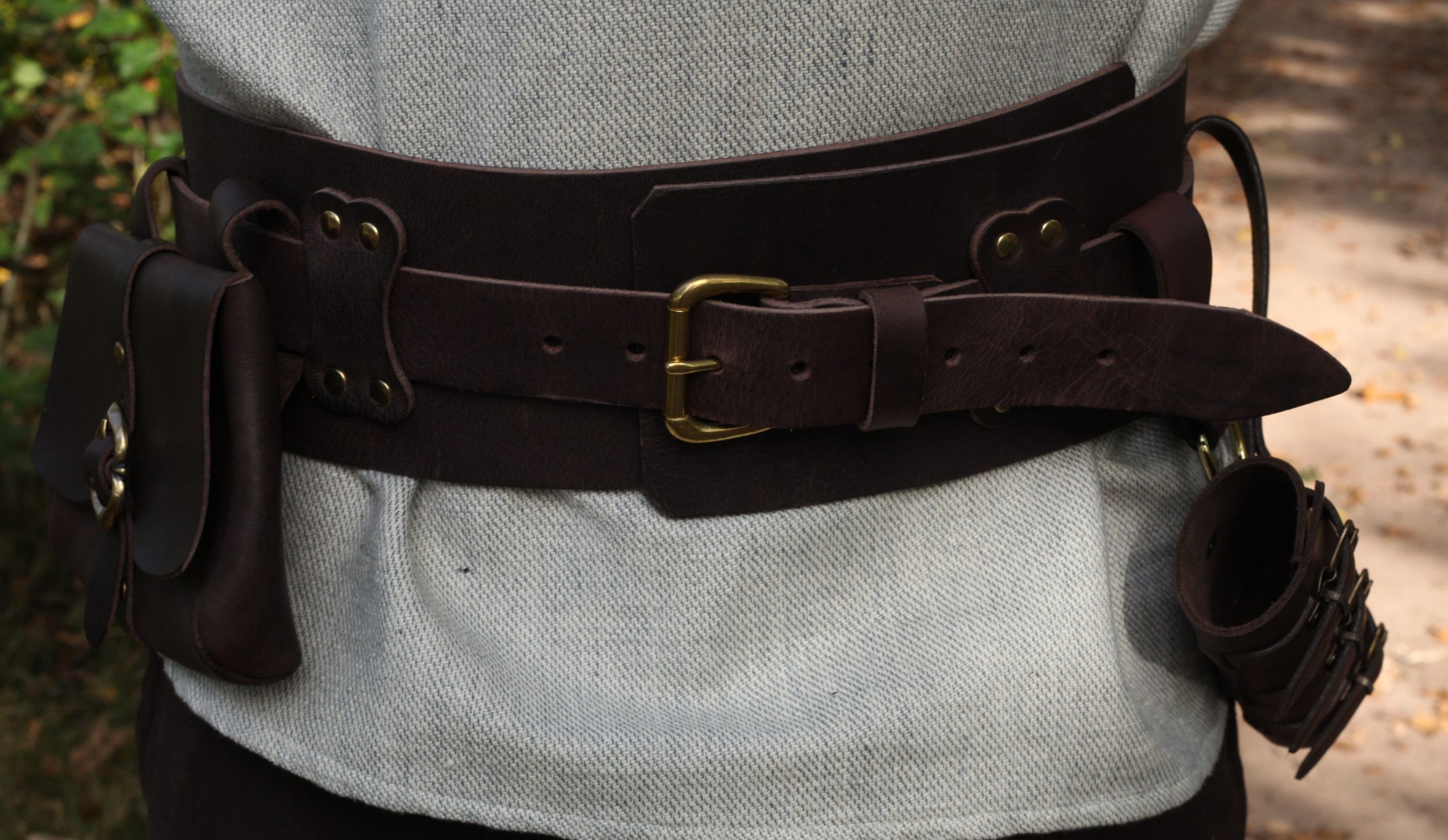 Breiter LARP Heldengürtel aus Leder