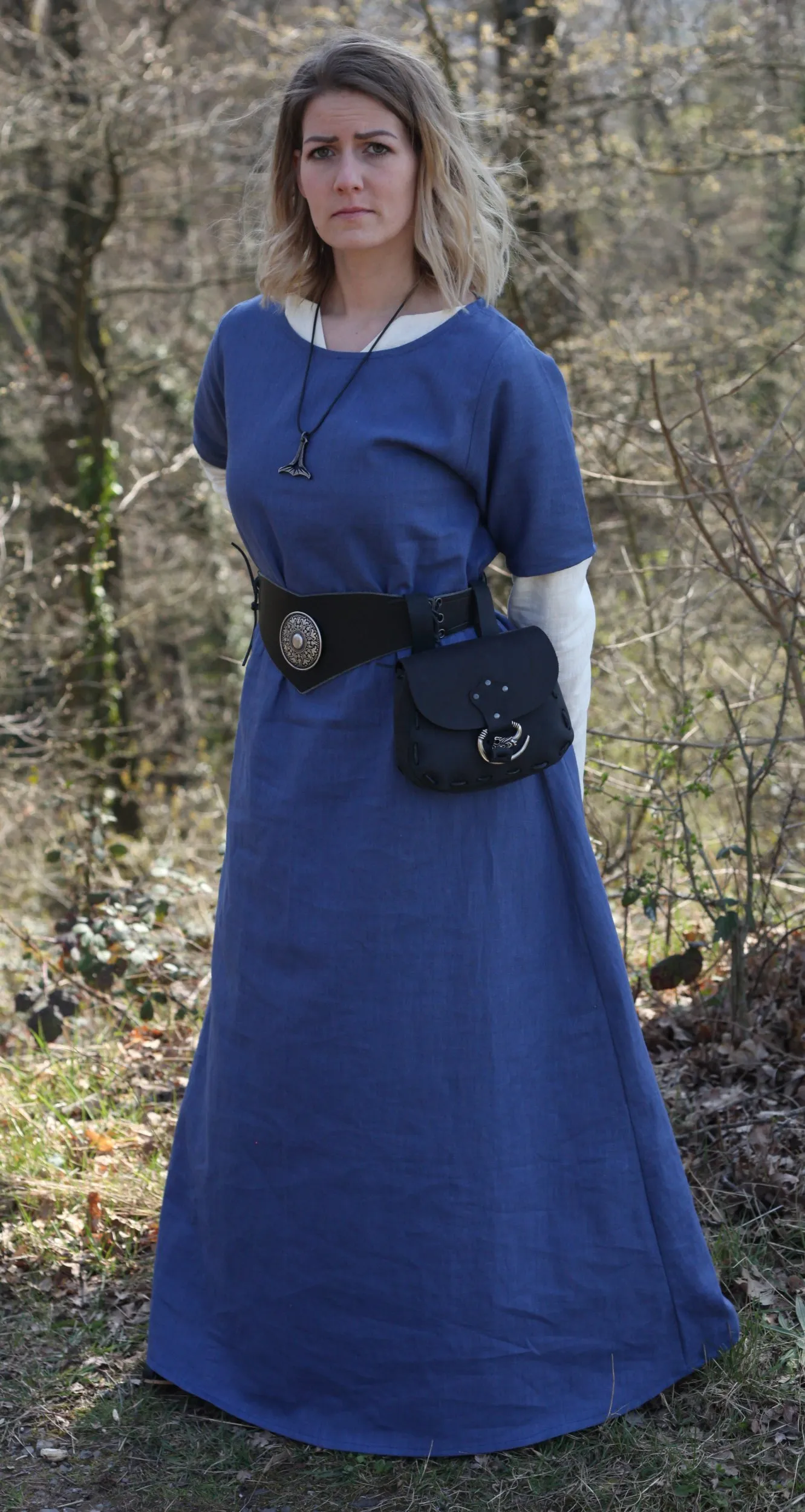 Kurzarmkleid aus Leinen Agnes