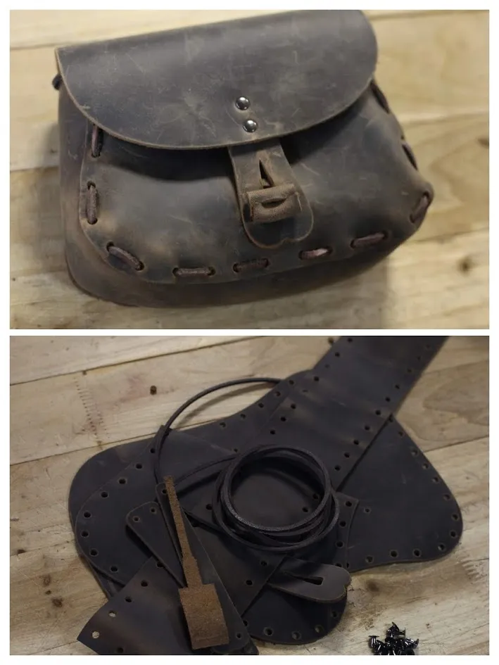 Bausatz für eine mittelalterliche Ledertasche