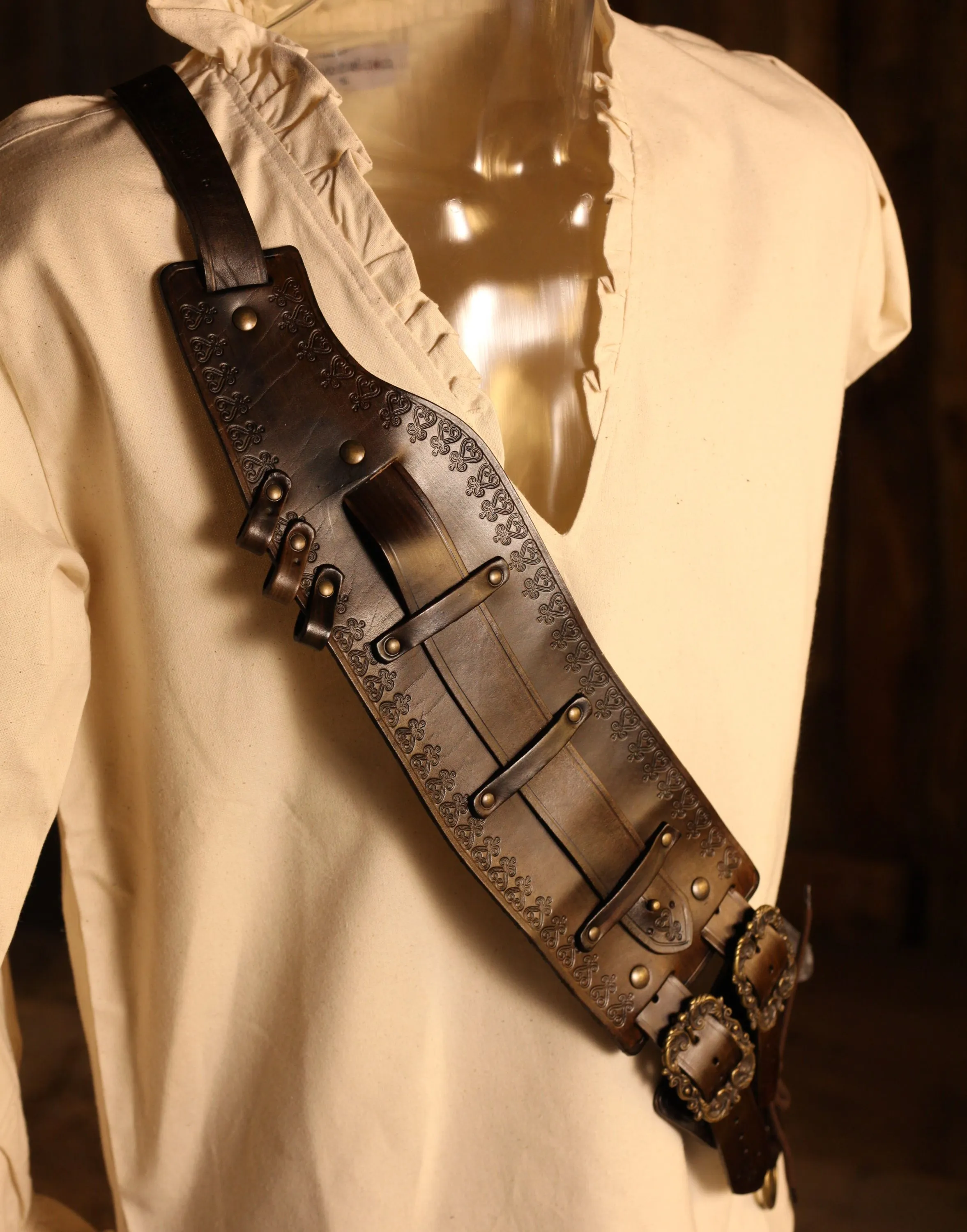 Leder-Bandolier für Rechtshänder