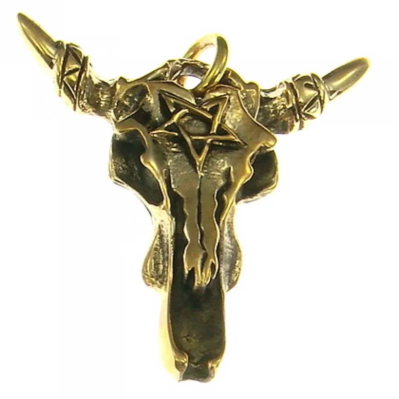 Bronzeanhänger Stierschädel mit Pentagramm