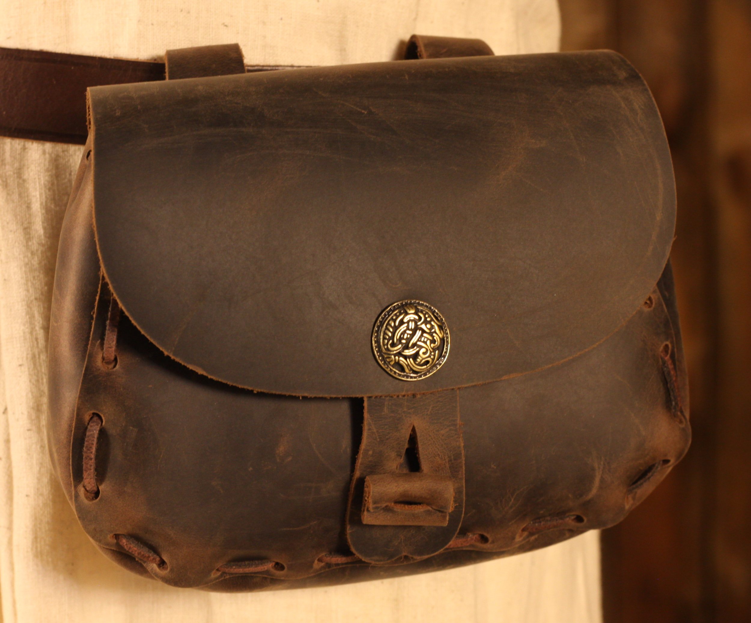 Mittelalterliche Tasche Wikingergreif braun