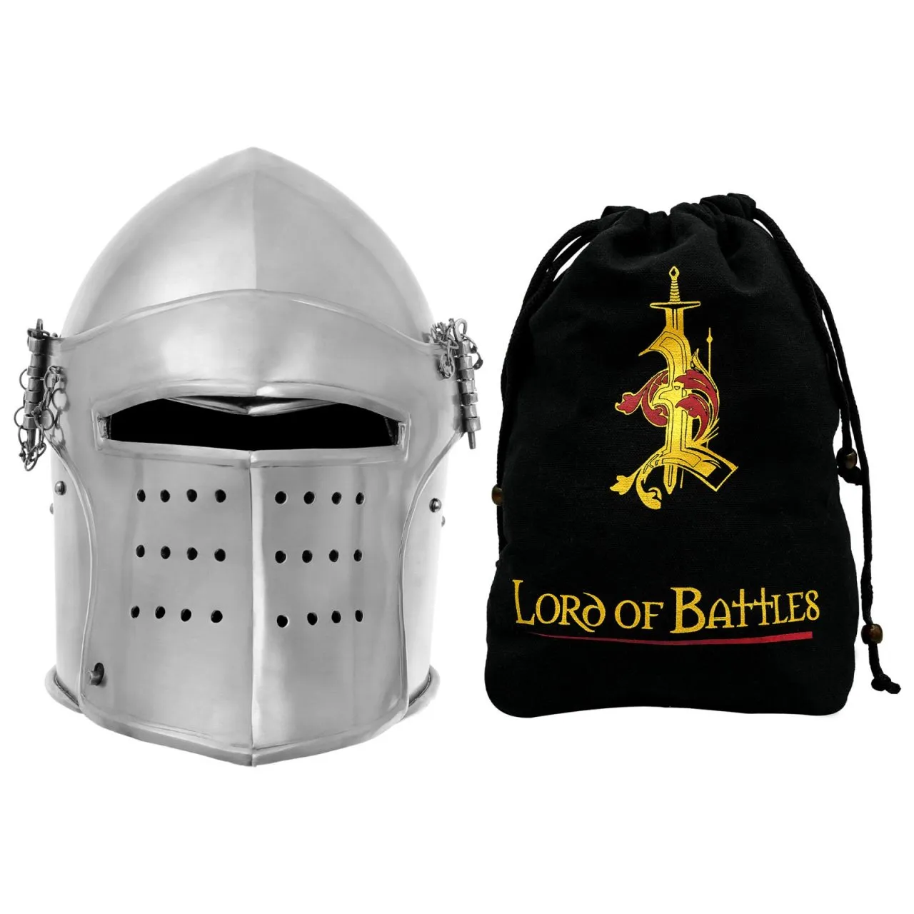 Beckenhaube mit abnehmbarem Visier