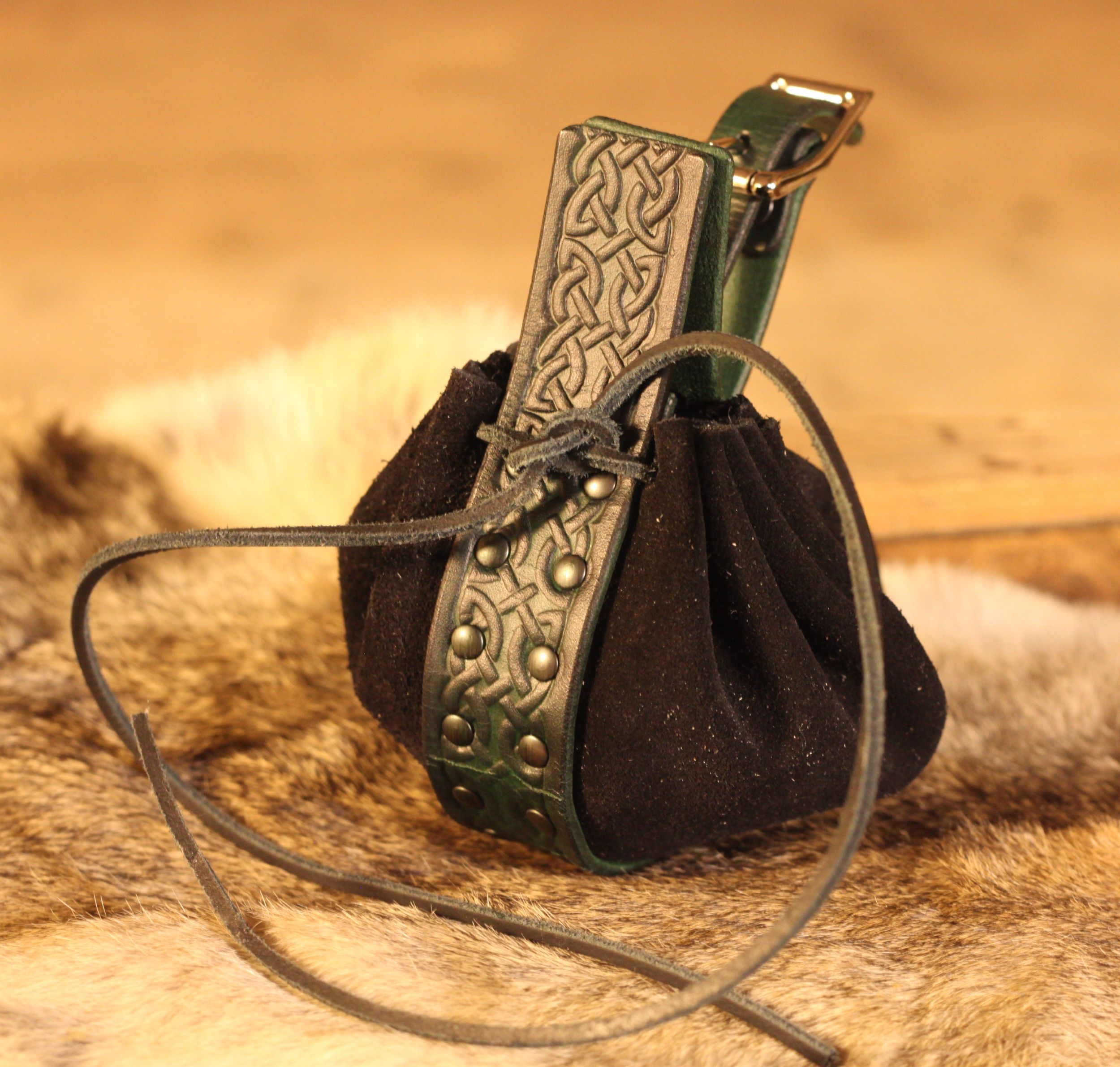 Edler Lederbeutel mit keltischem Muster
