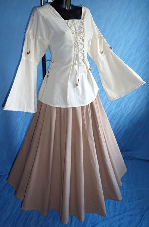 Mittelalter-Bluse, uni