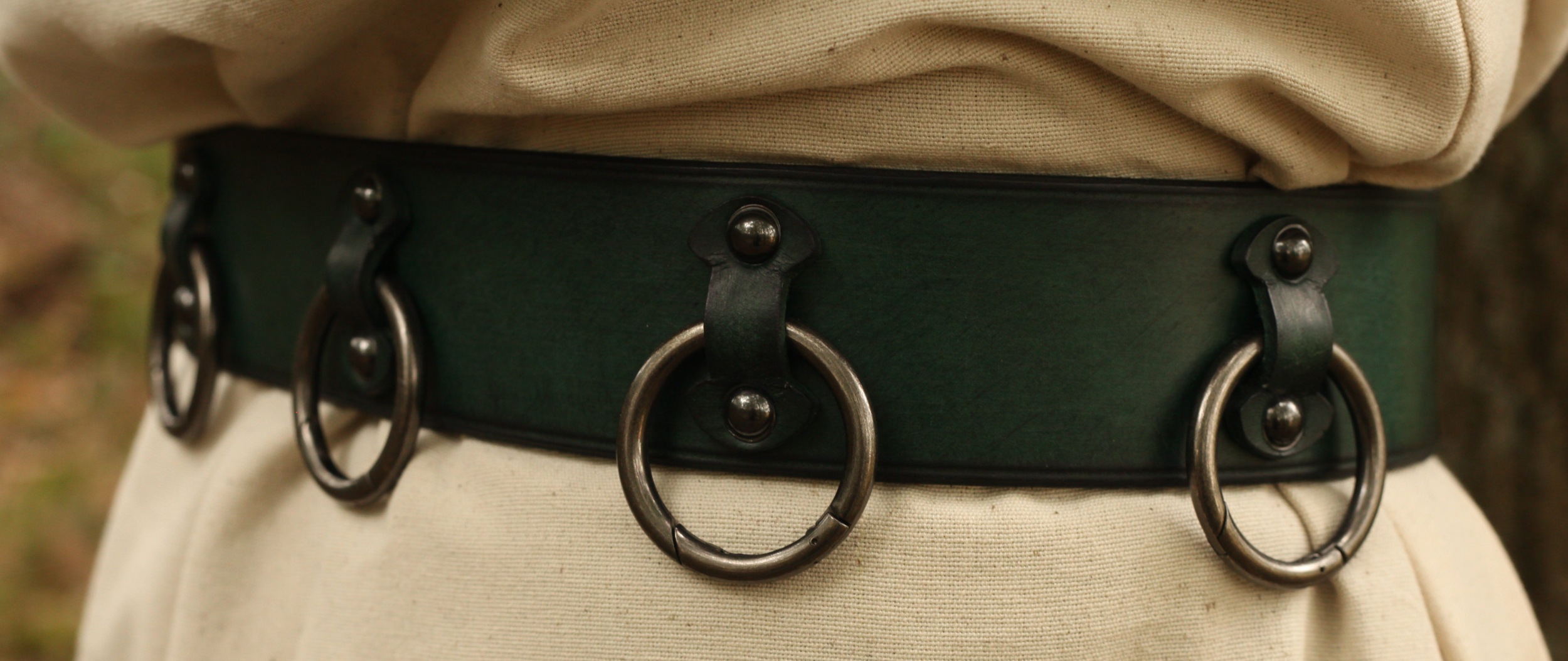 Ledergürtel 6cm Breite mit Ringen