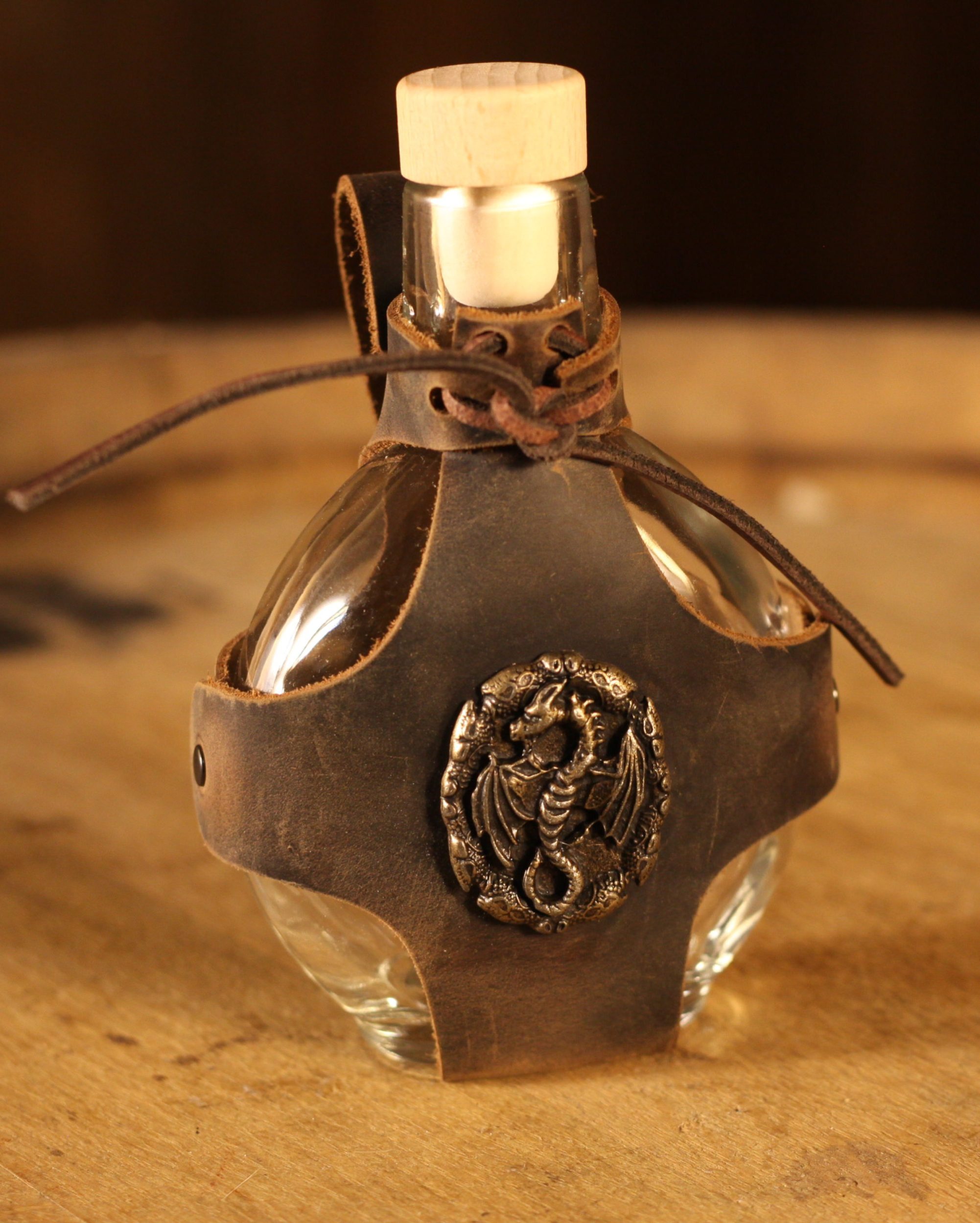 Flachmann mit Halter, 200ml, Drache