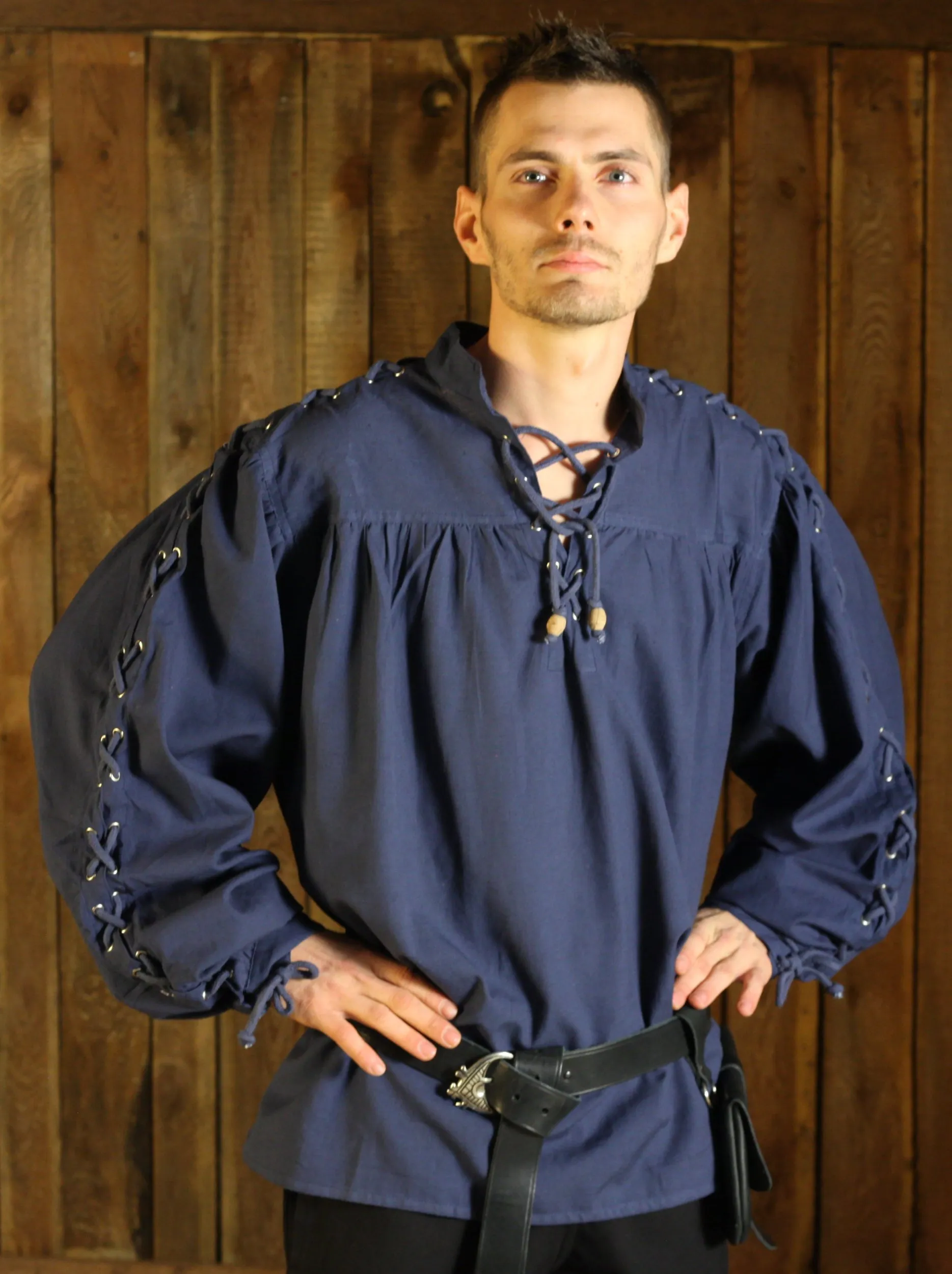 Mittelalter-Hemd, Ärmel geschnürt
