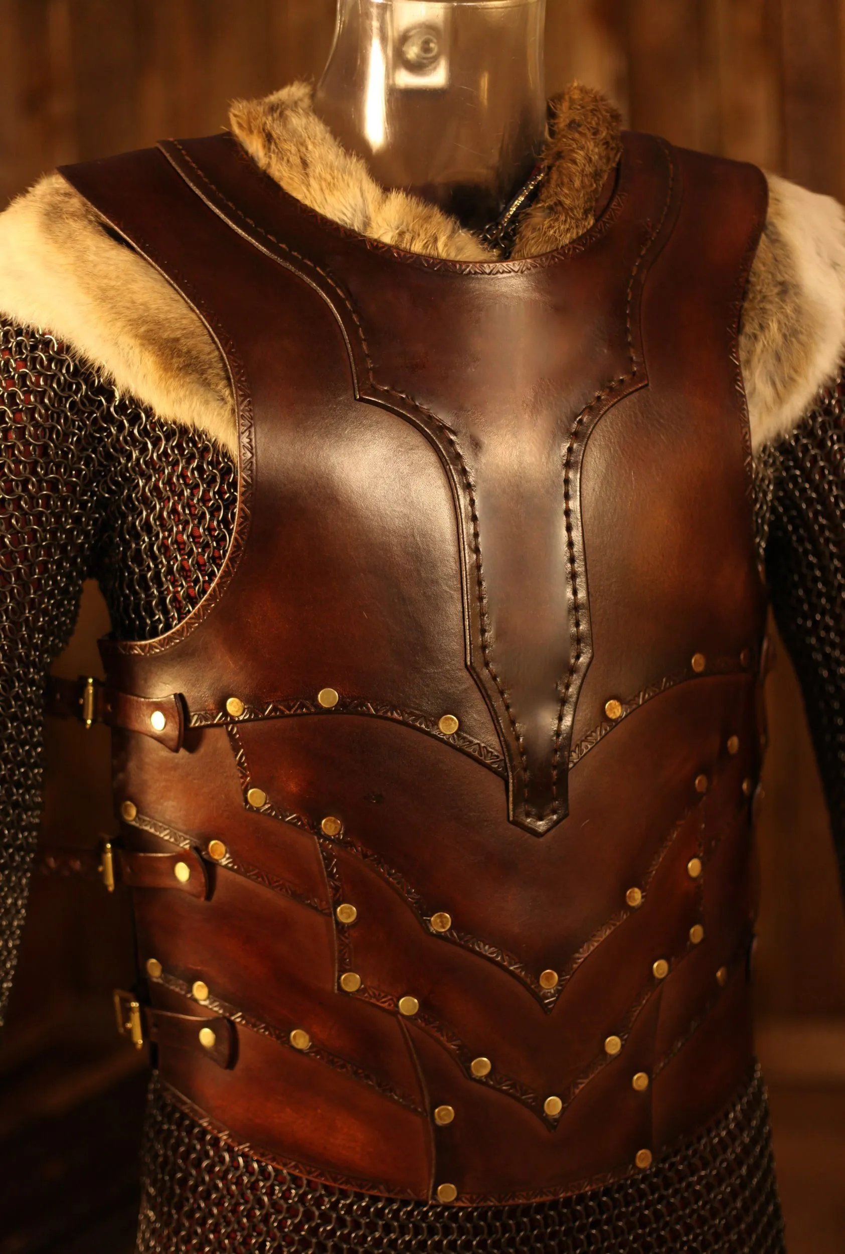 LARP Lederrüstung Draco Bausatz mit Handnaht