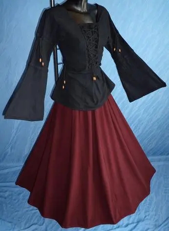 Mittelalter-Bluse, uni