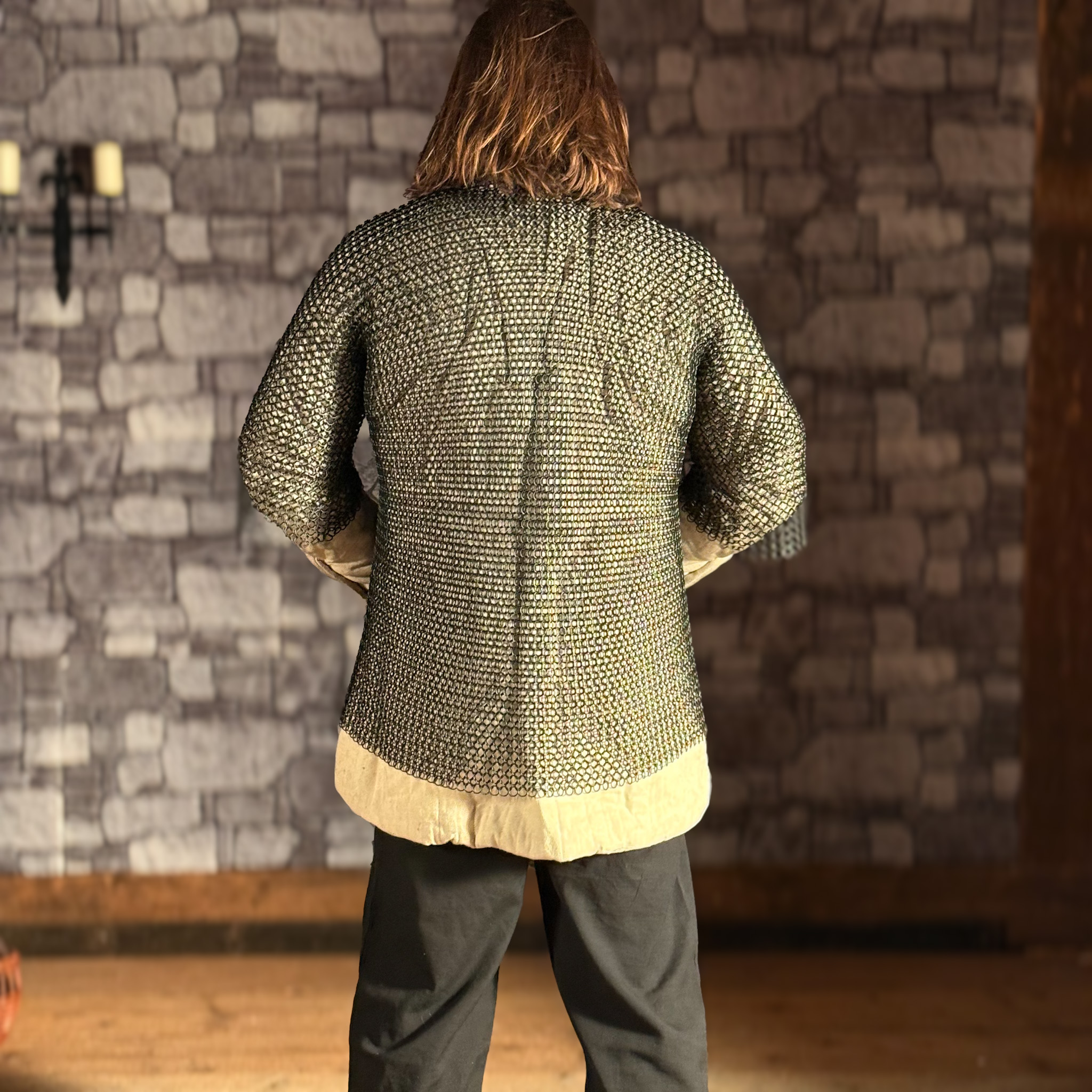 Kettenhemd Haubergeon Rundring 10mm, brüniert