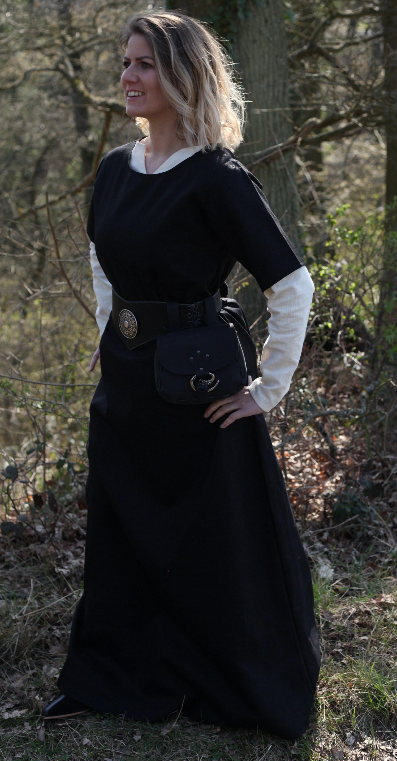 Kurzarmkleid aus Leinen Agnes