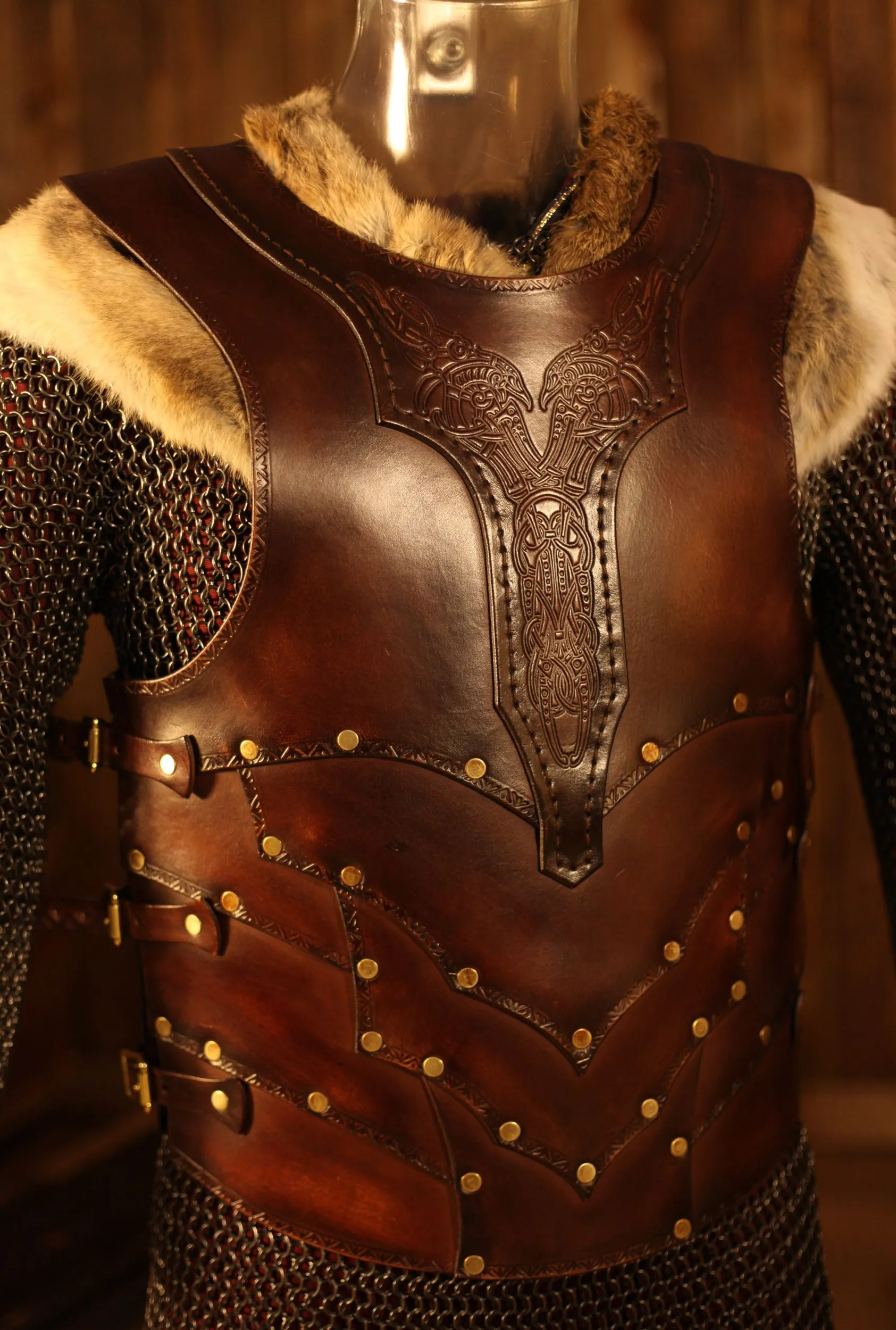 LARP Lederrüstung Draco Bausatz mit Handnaht