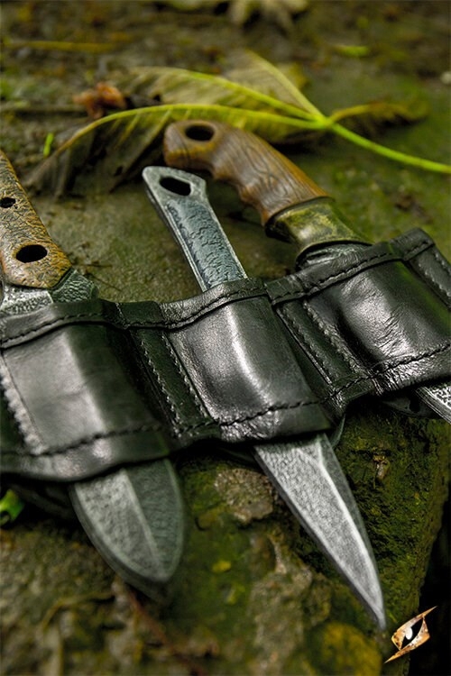 Messerset mit Halterung schwarz