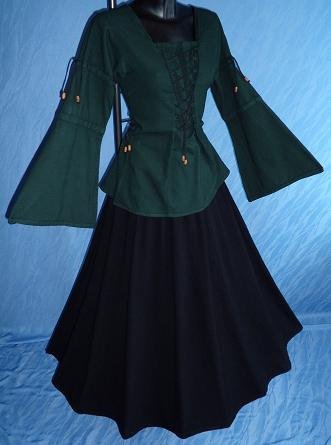 Mittelalter-Bluse, uni