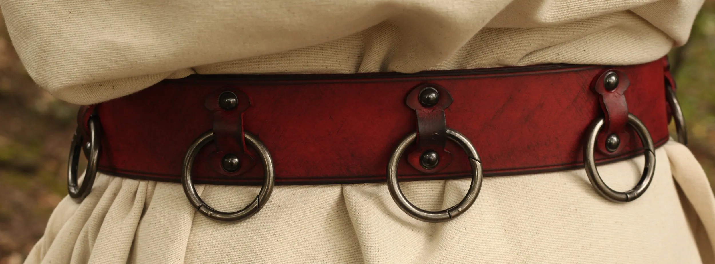 Ledergürtel 6cm Breite mit Ringen