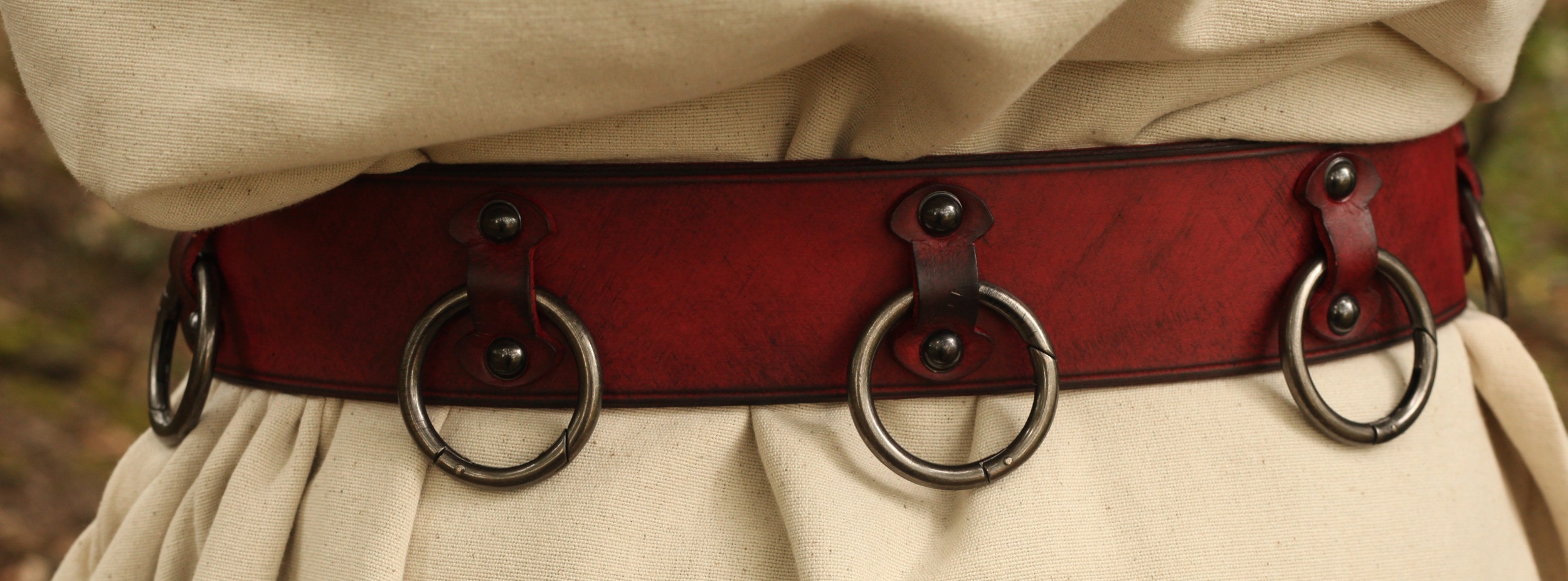 Ledergürtel 6cm Breite mit Ringen