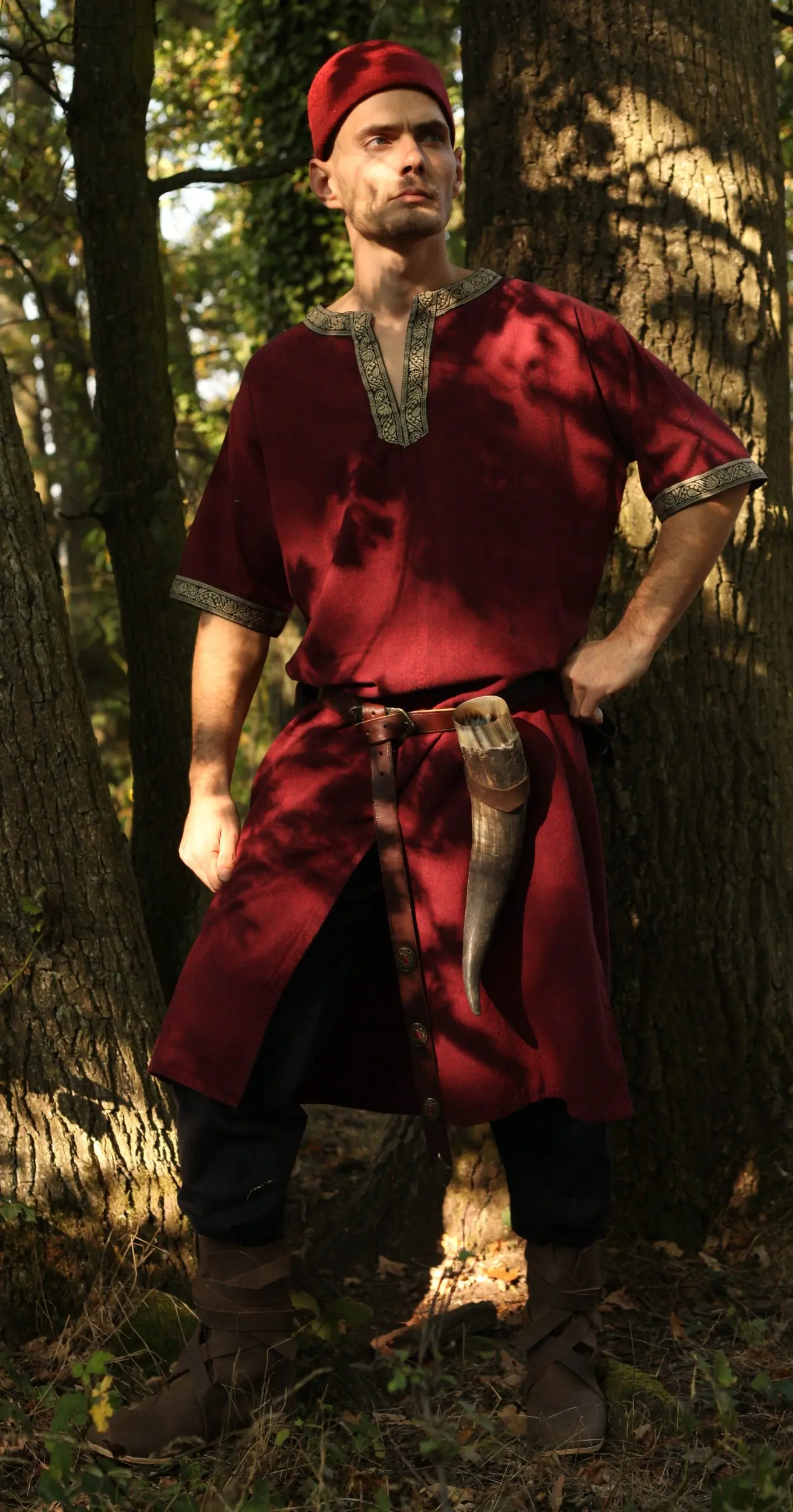 Kurzarm-Tunika mit Bordüre