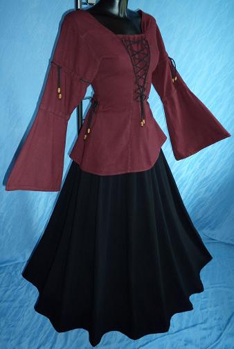 Mittelalter-Bluse, uni