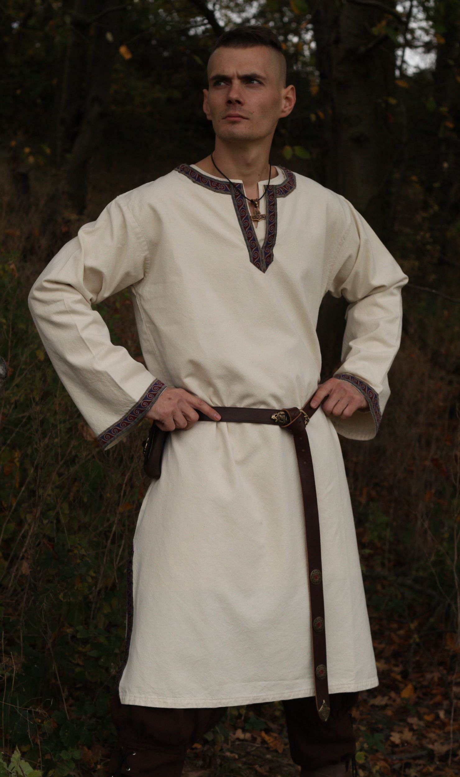 Langarm-Tunika mit Bordüre